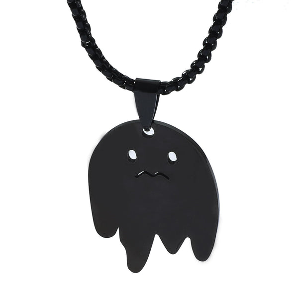 Men's Titanium Steel Necklace With Cartoon Doll Pendant And Electroplating Treatment