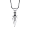 Men's Titanium Steel Necklace With Geometric Arrow Pendant Polished Simple Design Wholesale Jewelry