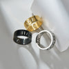 Men's Titanium Steel Ring With Cut Out Roman Numeral Pattern And Furnace Vacuum Electroplating