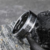 Men's Titanium Steel Ring With Geometric Pattern And Dripping Oil Treatment