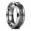 Men's Titanium Steel Ring With Geometric Pattern And Dripping Oil Treatment