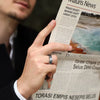 Men's Titanium Steel Ring With Geometric Pattern And Dripping Oil Treatment