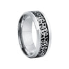 Men's Titanium Steel Ring With Geometric Pattern And Dripping Oil Treatment