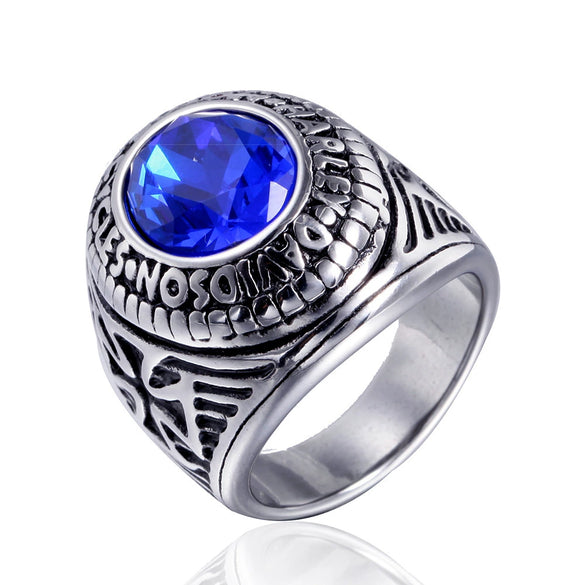 Men's Titanium Steel Signet Ring With Cast Polished Letter And Number Design Unisex Stainless Steel Style Band