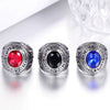 Men's Titanium Steel Signet Ring With Cast Polished Letter And Number Design Unisex Stainless Steel Style Band