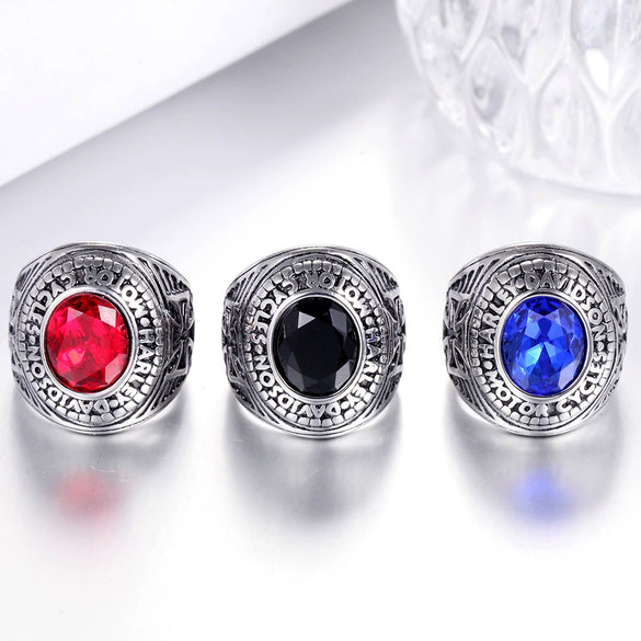 Men's Titanium Steel Signet Ring With Cast Polished Letter And Number Design Unisex Stainless Steel Style Band