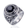 Men's Titanium Steel Signet Ring With Cast Polished Letter And Number Design Unisex Stainless Steel Style Band