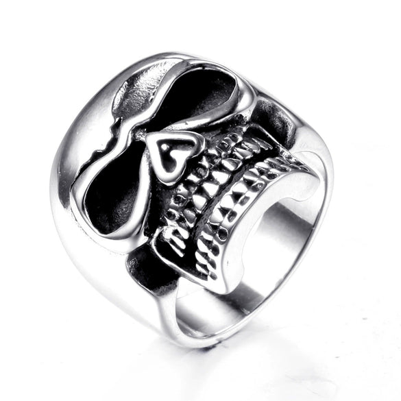 Men's Titanium Steel Skull Ring Handmade Geometric Fashion Statement Ring For Men And Unisex Wear