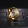 Men's Titanium Steel Threaded Geometric Ring With Vacuum Electroplating