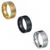 Men's Titanium Steel Threaded Geometric Ring With Vacuum Electroplating