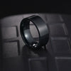 Men's Titanium Steel Threaded Geometric Ring With Vacuum Electroplating