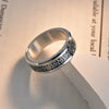 Men's Trendy Titanium Steel Ring With Scandinavian Viking Celtic Triangle Knot Dripping Oil Design Letters Numbers Text Pattern