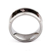 Men's Tungsten Steel Geometric Marble Pattern Ring With Electroplated Finish Simple Elegant Fashion Jewelry