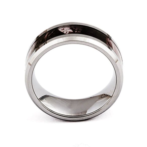 Men's Tungsten Steel Geometric Marble Pattern Ring With Electroplated Finish Simple Elegant Fashion Jewelry