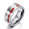 Men's Tungsten Steel Geometric Ring With Wood Grain Black And Gold Finish Polished Minimalist Wholesale Fashion Accessory