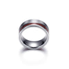 Men's Tungsten Steel Geometric Ring With Wood Grain Black And Gold Finish Polished Minimalist Wholesale Fashion Accessory