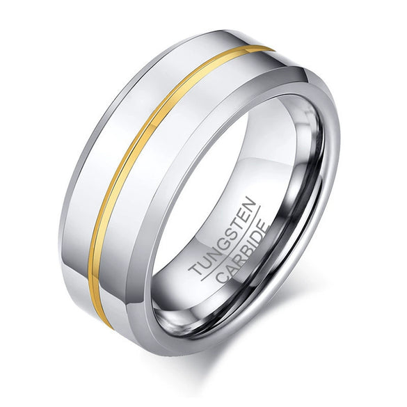 Men's Tungsten Steel Open Bottle Ring Geometric Style Electroplated