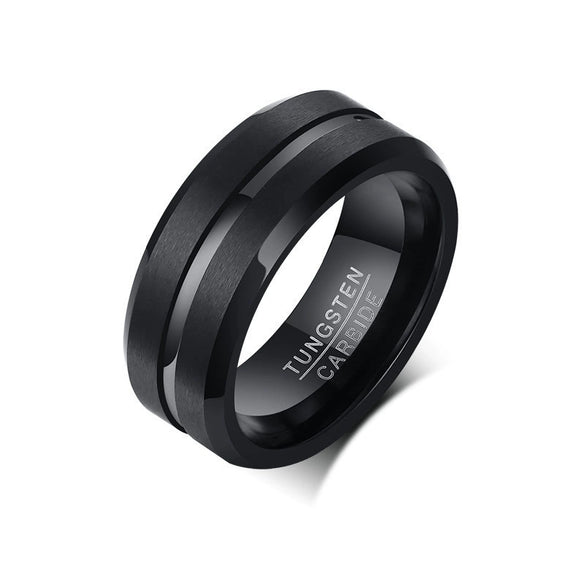 Men's Tungsten Steel Open Bottle Ring Geometric Style Electroplated