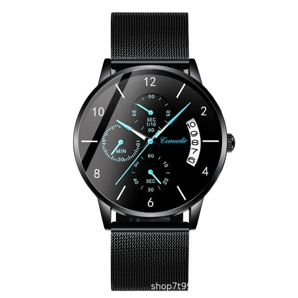 Men's Ultrathin Automatic Mechanical And Quartz Watch Alloy Case Stainless Steel Strap Round Dial Mineral Strengthened Glass Mirror Printed Logo Luminous Waterproof