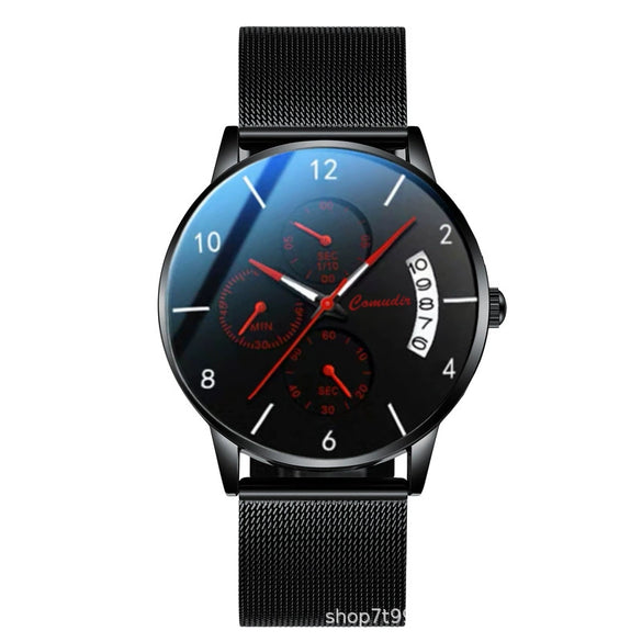 Men's Ultrathin Automatic Mechanical And Quartz Watch Alloy Case Stainless Steel Strap Round Dial Mineral Strengthened Glass Mirror Printed Logo Luminous Waterproof
