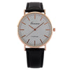 Men's Ultrathin Simple Quartz Watch With Imitation Leather Strap And Stainless Steel Clasp In Round Shape