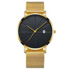 Men's Ultrathin Trendy Quartz Watch Alloy Case Imitation Leather Strap Stainless Steel Clasp Round Dial Leisure Style