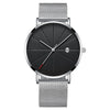 Men's Ultrathin Trendy Quartz Watch Alloy Case Imitation Leather Strap Stainless Steel Clasp Round Dial Leisure Style