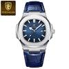 Men's Ultrathin Waterproof Luminous Quartz Watch Alloy Case Genuine Leather Strap Square Dial Stainless Steel Buckle Leisure Style