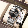 Men's Ultrathin Waterproof Luminous Quartz Watch Stainless Steel Strap Alloy Case Mineral Strengthened Glass Mirror Round Dial Leisure Style