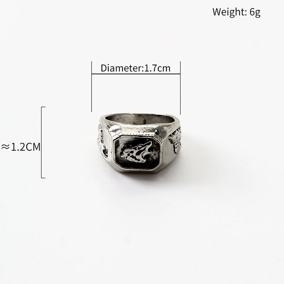 Men's Unisex Cartoon Character Ring In Zinc Alloy With Electroplated Finish Hip Hop Fashion Jewelry