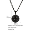 Men's Viking Nordic Style Metallic Compass Pendant Necklace With Ochain And Electroplating