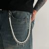 Men's Waist Chain Pendant Pearl Cross Metal Purely Handmade