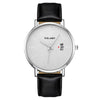 Men's Watch Alloy Case Leather Strap Fashion Round Dial