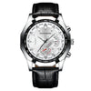 Men's Watch Alloy Case Mineral Reinforced Glass Mirror Imitation Leather Strap Stainless Steel Buckle Round Dial Fashion Style