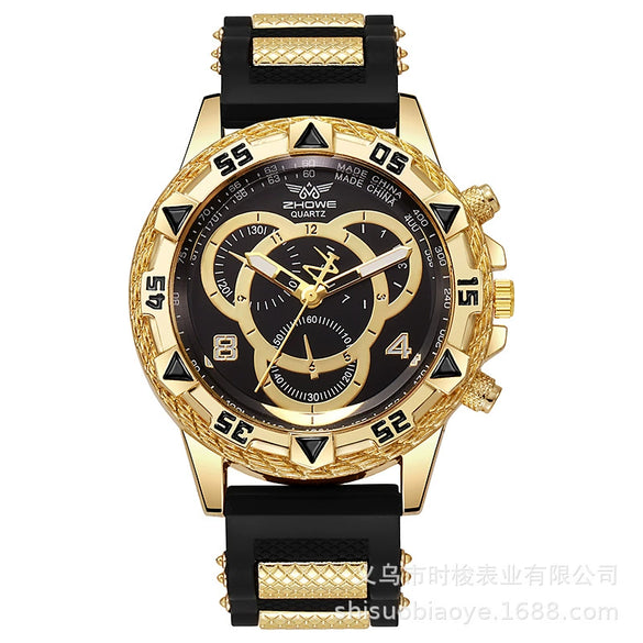 Men's Watch Alloy Case Plastic Strap Iron Clasp Round Dial Leisure Style