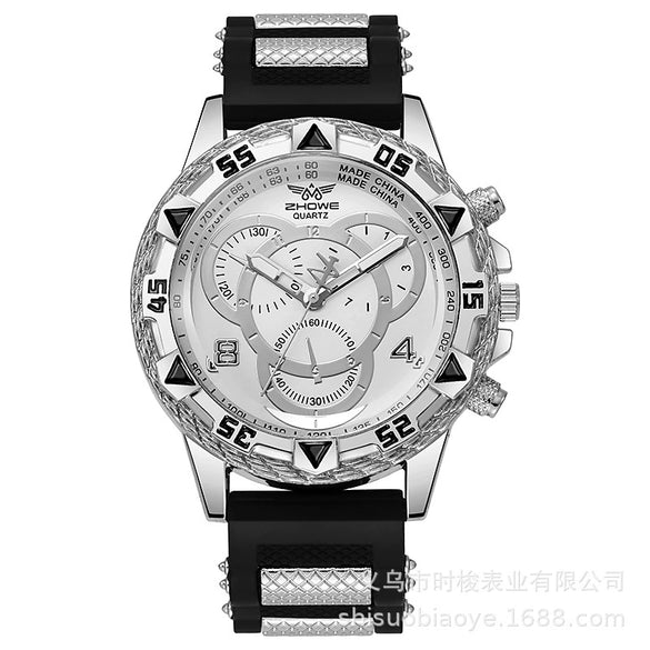 Men's Watch Alloy Case Plastic Strap Iron Clasp Round Dial Leisure Style