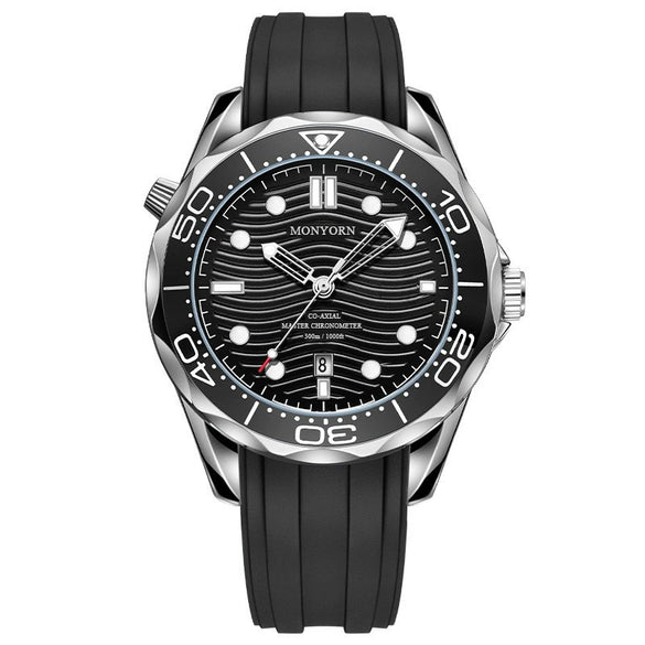 Men's Watch Alloy Case Silicone Strap Round Dial Fashion Seahorse Design
