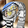 Men's Watch Alloy Case Stainless Steel Strap Round Dial Business Style Waterproof Luminous