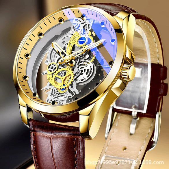 Men's Watch Alloy Case Stainless Steel Strap Round Dial Business Style Waterproof Luminous