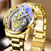Men's Watch Alloy Case Stainless Steel Strap Round Dial Business Style Waterproof Luminous