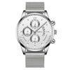 Men's Watch Alloy Case Stainless Steel Strap Round Dial Business Style