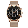 Men's Watch Alloy Case Stainless Steel Strap Round Dial Business Style