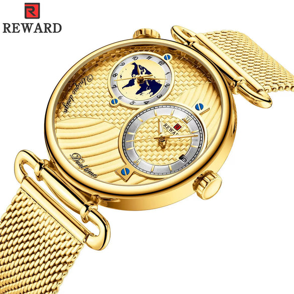 Men's Watch Alloy Case Stainless Steel Strap Round Dial Waterproof
