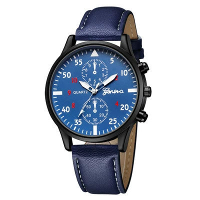 Men's Watch Alloy Stainless Steel Imitation Leather Ordinary Glass Mirror Round Leisure Style