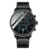 Men's Watch Alloy Stainless Steel Sapphire Crystal Glass Mirror Round Waterproof Luminous Multifunctional Quartz Leisure