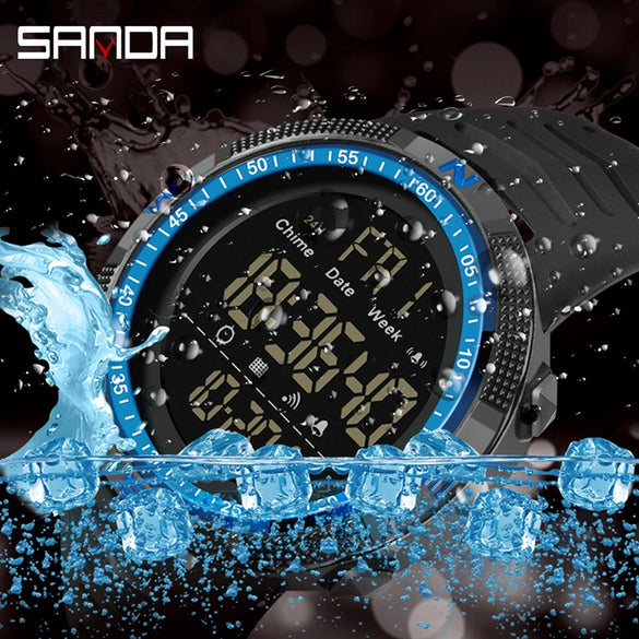 Men's Watch Resin Case Rubber Strap Round Dial Fashion Trendy Luminous Waterproof