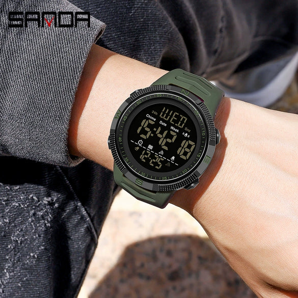 Men's Watch Resin Case Rubber Strap Round Dial Fashion Trendy Luminous Waterproof