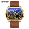 Men's Watch Zinc Alloy Case Belt Silicone Steel Belt Square Dial Highend Business Fashion Electronic Quartz Watch