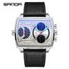 Men's Watch Zinc Alloy Case Belt Silicone Steel Belt Square Dial Highend Business Fashion Electronic Quartz Watch