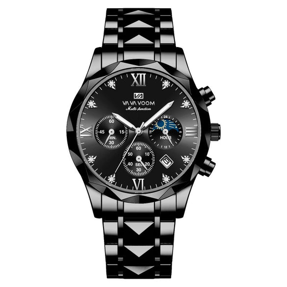 Men's Watches Metal Stainless Steel Round Business Fashion Waterproof With Calendar